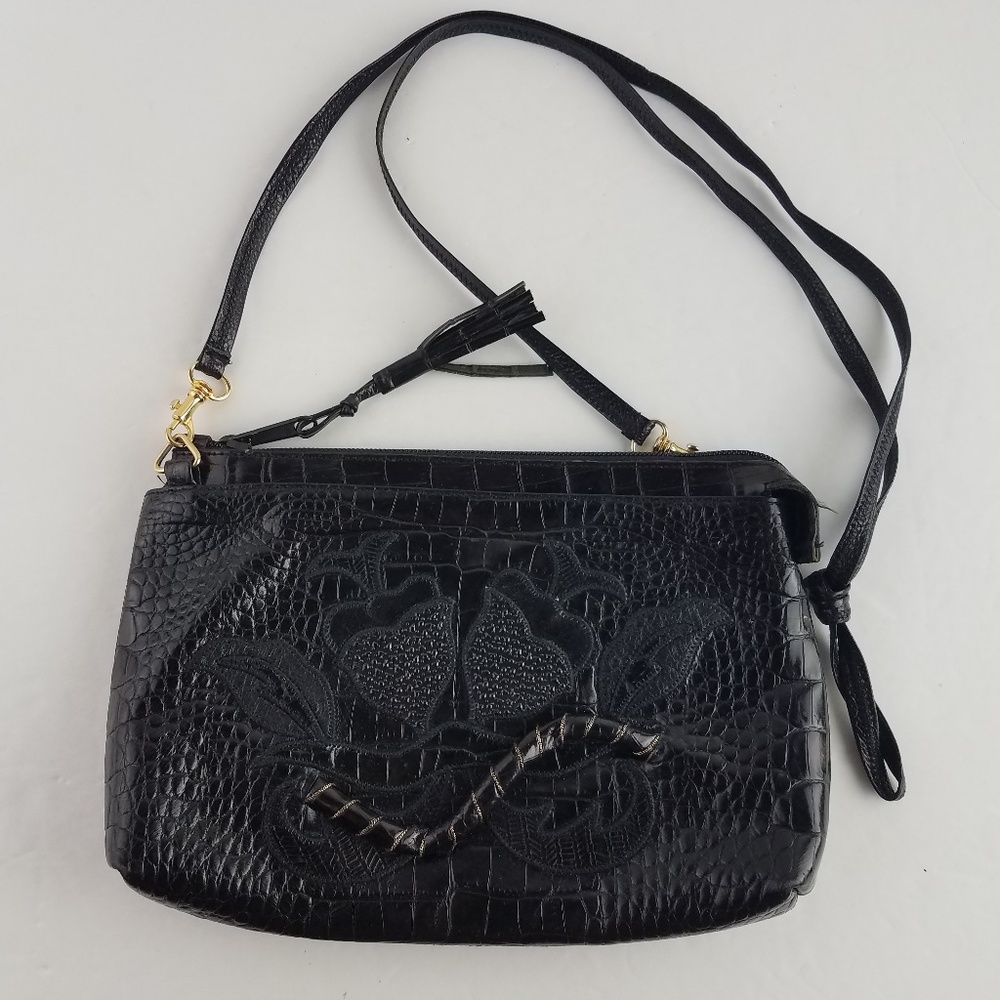 VIVA OF CALIFORNIA VINTAGE BLACK LEATHER CROC Bag